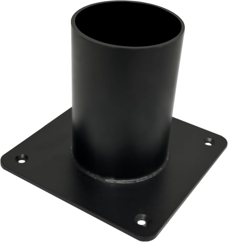 iFvBey Heavy Duty Pier Mount Adapter for 3" Surface Mount Post, Metal Black Outdoor Post Bracket for Post Light, Mailbox Pole, Light Pole - Image 1